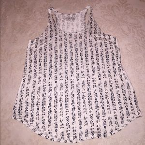 Black and white floral tank top